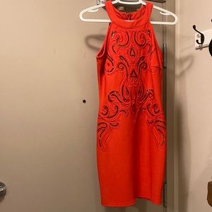 Lipsy London burnt orange cocktail dress